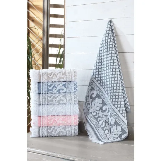 

Jacquard Fringed 6 Pieces 50 X90 cm Hand and Face Towel Set