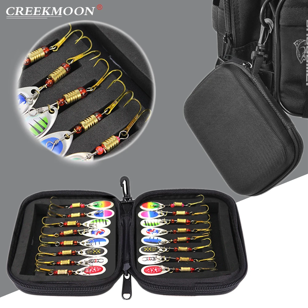 16 шт./компл. рыболовные приманки блёстки ложка набор наживок с застежкой молнией