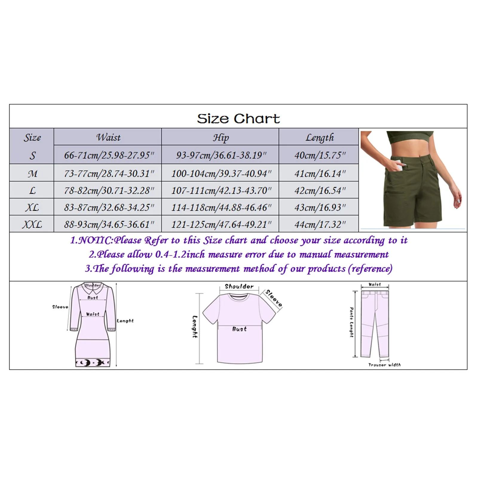 

Women's Summer Outdoor Active Hiking Golf With Pockets Short Pants Shorts Pantalones Cortos De Mujer Kpytomoa