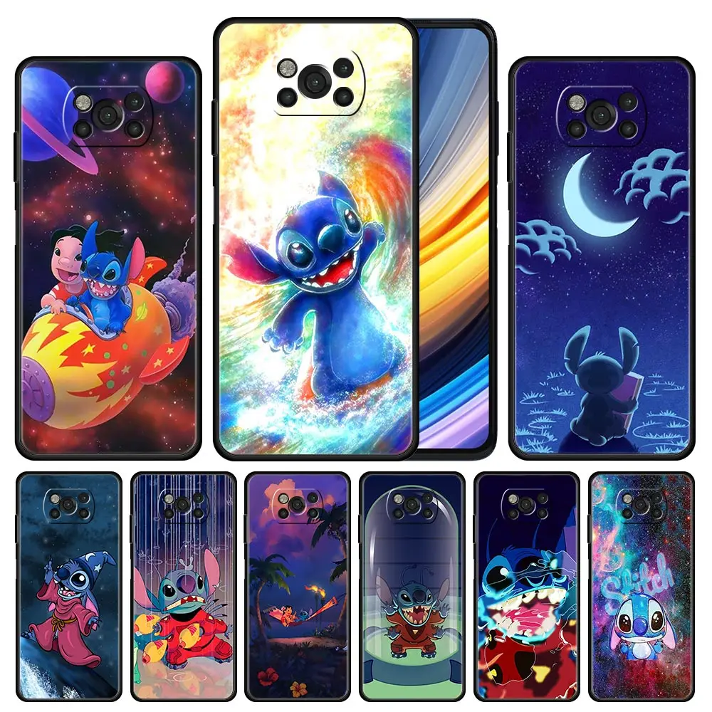 

Милый мультяшный чехол Лило Стич для Xiaomi Poco X3 NFC M3 M4 Pro 5G Pocophone F1 F3 GT черный мягкий силиконовый чехол Coque Phone Funda