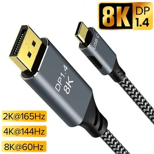 type c to display port cable 8k dp usb c to displayport cable thunderbolt3 to 8k dp cable for macbook pro samsung s21 huawei p40 free global shipping