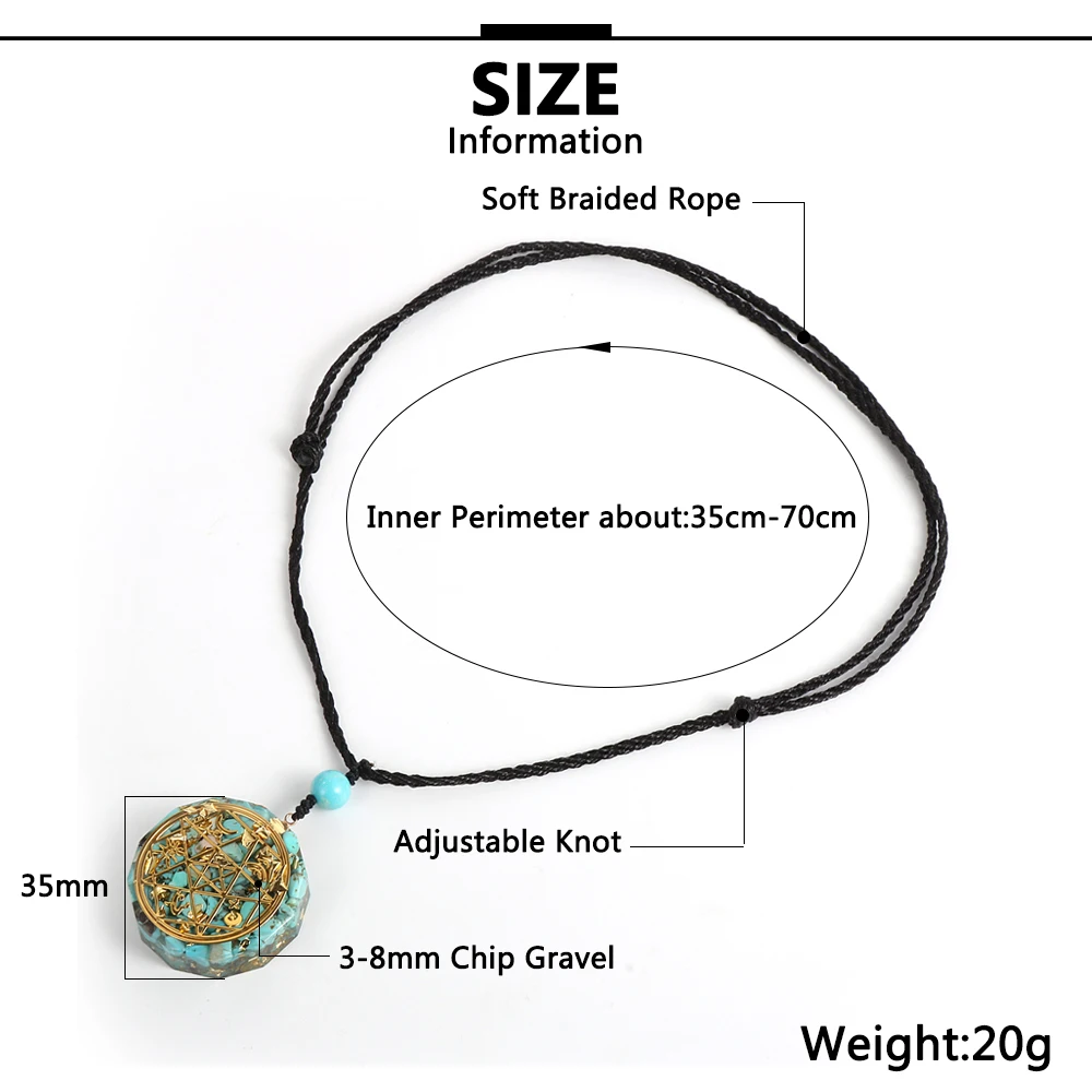 Подвеска из натурального камня с бирюзой гравием ожерелье оринга Исцеление