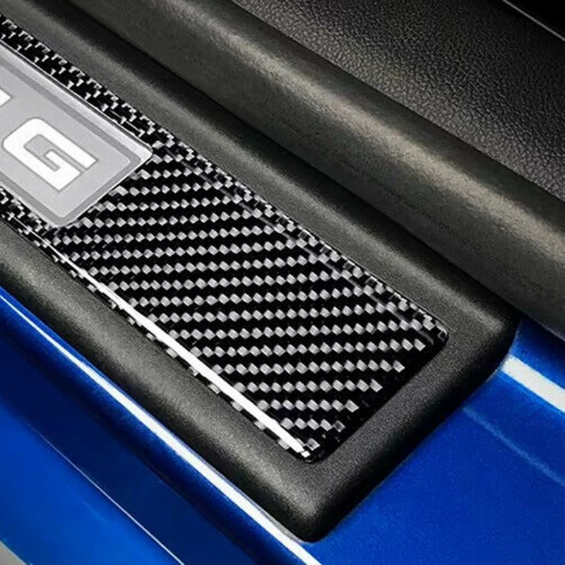 Накладка на порог из углеродного волокна защитная наклейка отделка для Ford Mustang 2015
