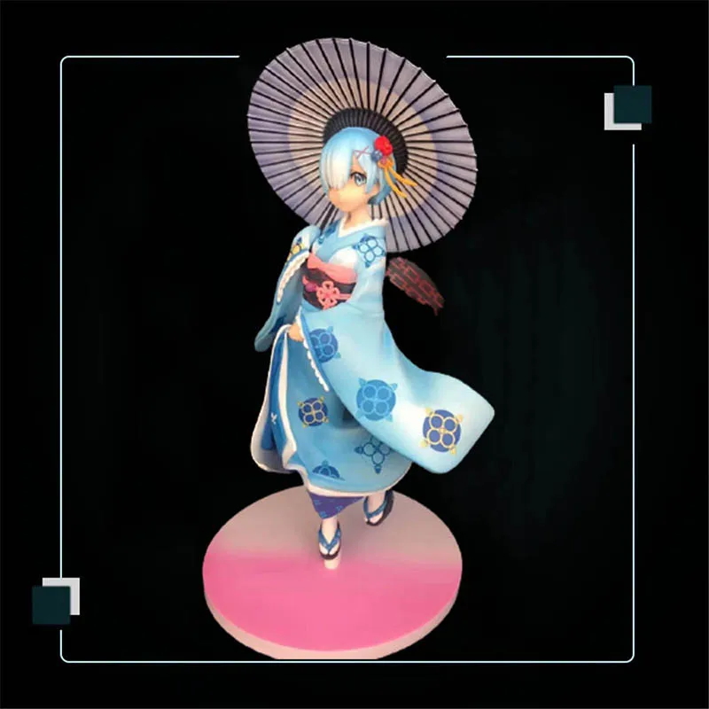 

Anime Movable Model 22Cm Rem Kimono Umbrella Life In Another World From Scratch Pvc Japanese Anime Peripheral Toys Girls Gifts
