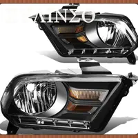 2pcs Black Headlight Assembly for Ford Mustang 2010 2011 2012 2013 2014 Light Headlamp