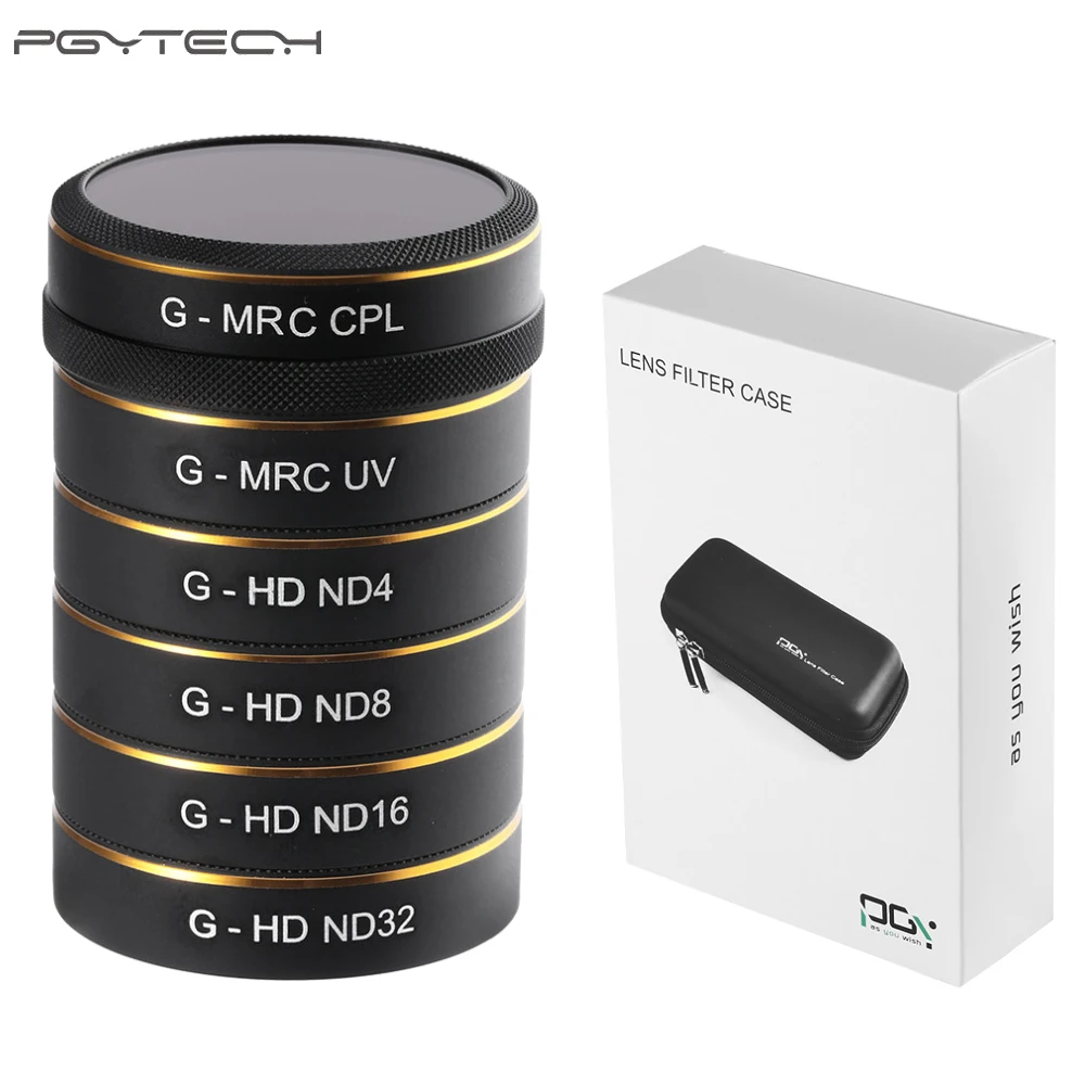 6 шт./компл. PGYTECH оригинальный G HD MCUV ND4 ND8 ND16 ND32 CPL фильтры объектива для Phantom 4 Pro Drone