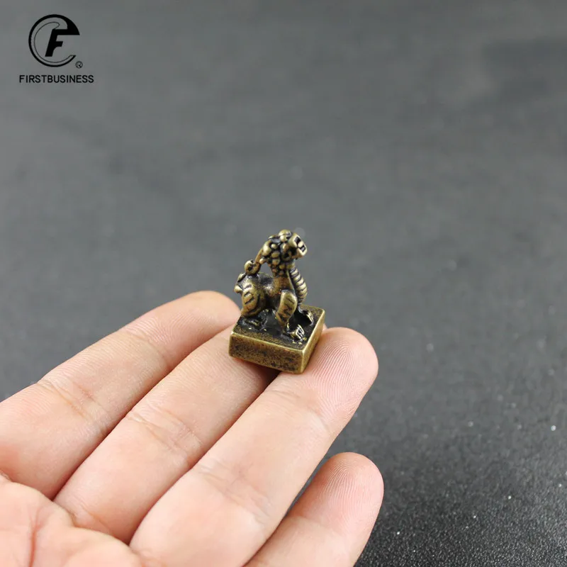 Медный дракон с гравировкой скульптура украшения для стола винтажные латунные