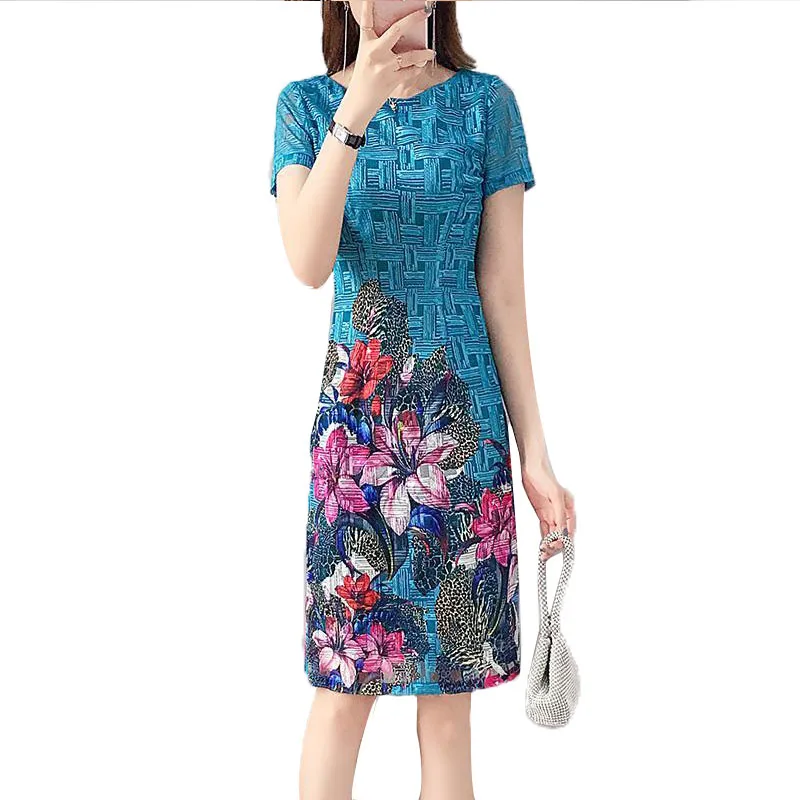 Летняя женская сетчатая юбка с принтом Женская Облегающая Юбка До Колена