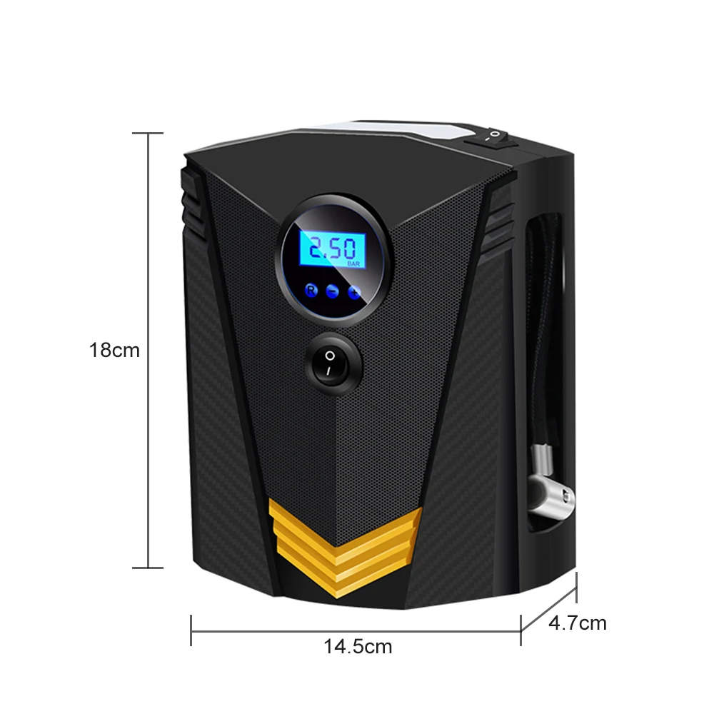 Автомобильный насос для шин электрический воздушный с цифровым экраном