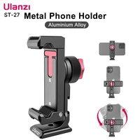 ulanzi st 27 metal phone holder clamp with cold shoe arca 360%c2%b0rotatable smartphone tripod mount clip for tiktok vlog photography
