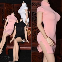 13 colors 16 scale sexy female action figure ice silk tight cheongsam dress skirt accessory model for 12 inches body