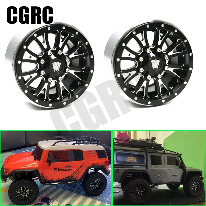 Enlarge 4pcs Metal CNC wheel Rim 2.2inch For 1/10 RC Crawler Car Traxxas TRX4 Bronco RC4WD D90  Axial Scx10 90046 Wrangler DIY Part