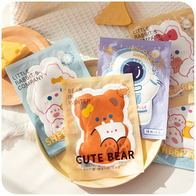 

10 шт. милые Мультяшные Детские теплые наклейки Самонагревающиеся обогреватели для тела 10 часов долговечные согревающие пластыри зимние со...