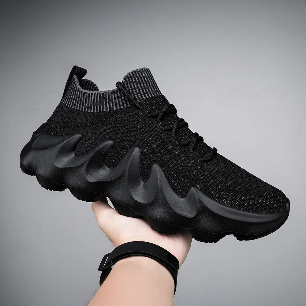 

Men Sport Shoes Lightweight Running Sneakers Walking Casual Breathable Shoes Non-slip Comfortable black Big Size 39-46 Hombre