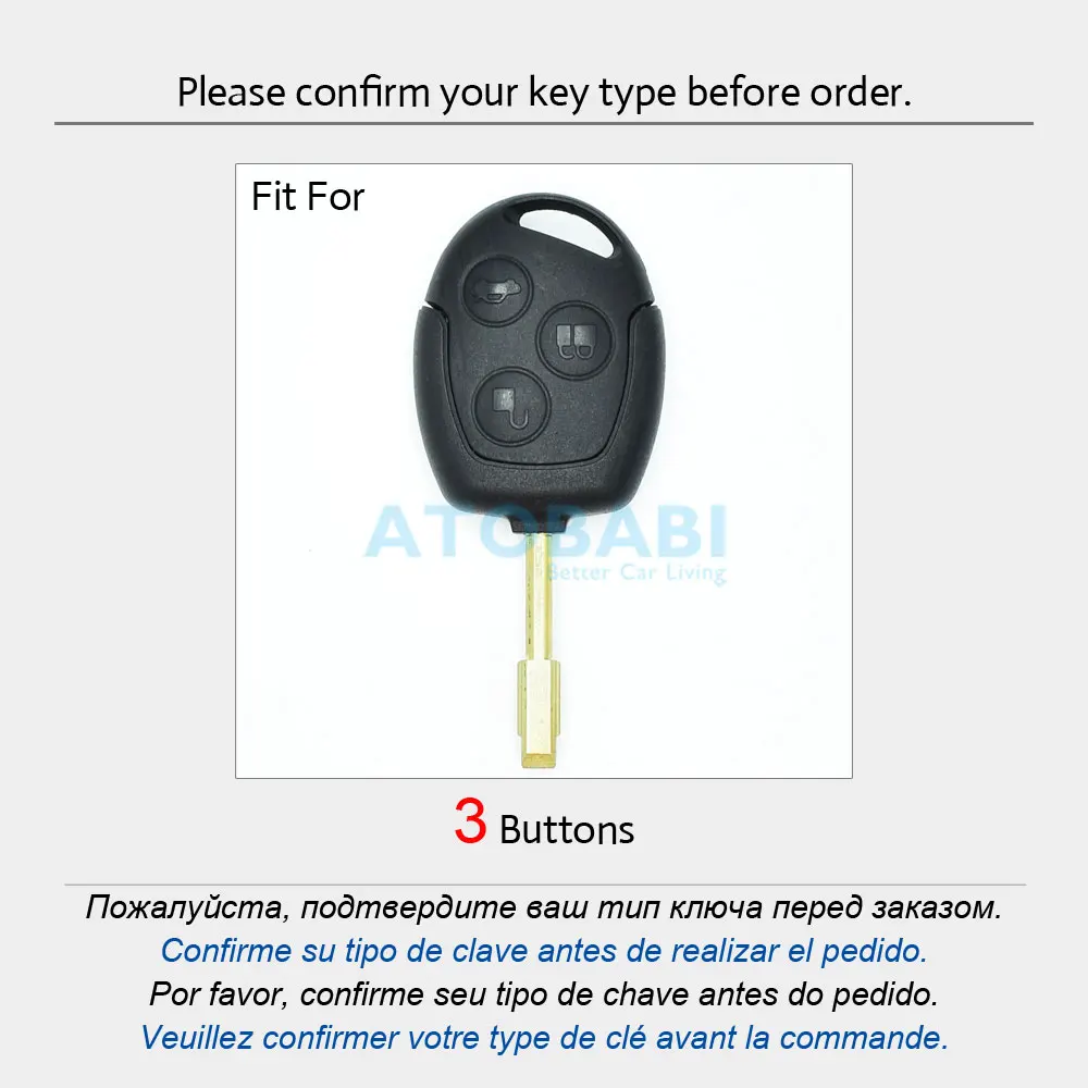 Чехол для ключей из натуральной кожи Ford Fiesta C Max KA GALAXY 3 кнопки Авто дистанционный