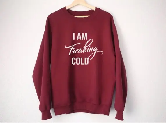

Новинка 2019, модная одежда, свитшот с надписью I Am Freaking Cold, забавная Толстовка-E561