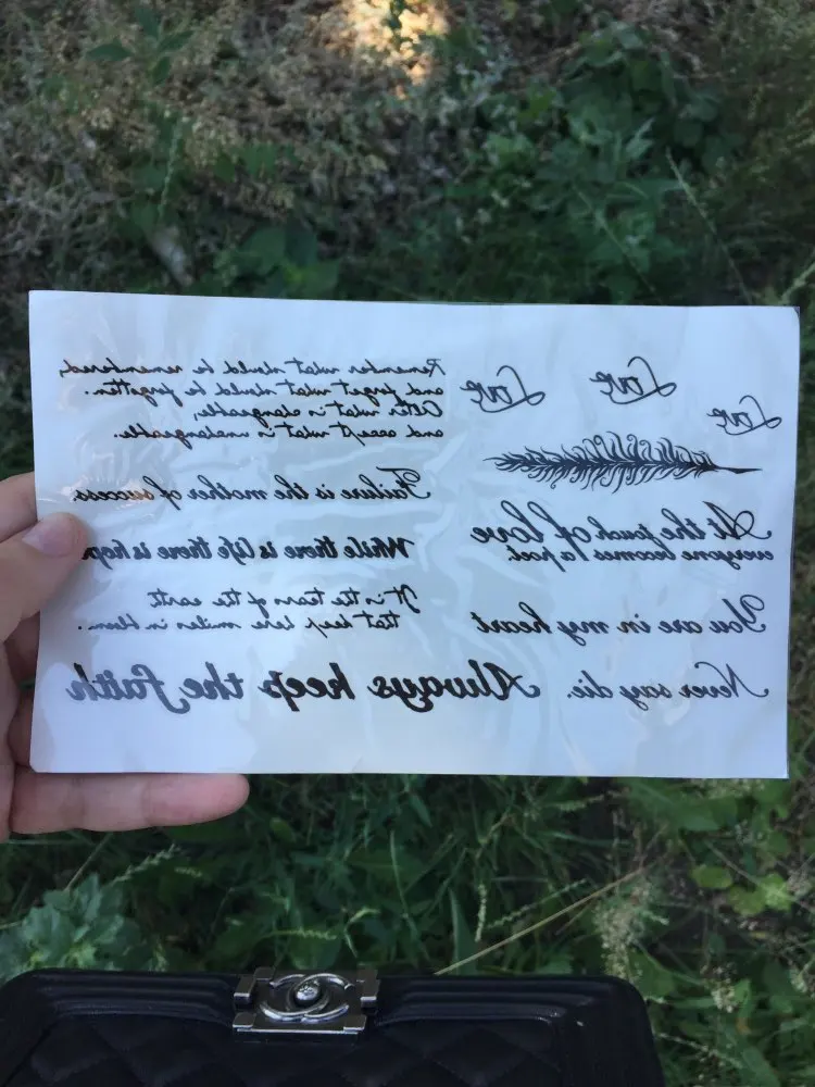 Горячие Черные английские слова татуировки стикер женщины мужчины пара временный боди-арт наклейки с поддельными татуировками водонепроницаемый