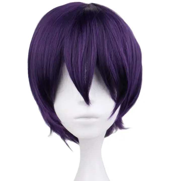 

Dark Purple Short Wig Cosplay Anime Noragami YATO Costume Heat Resistant Synthetic Hair Men Women Cosplay Wigs