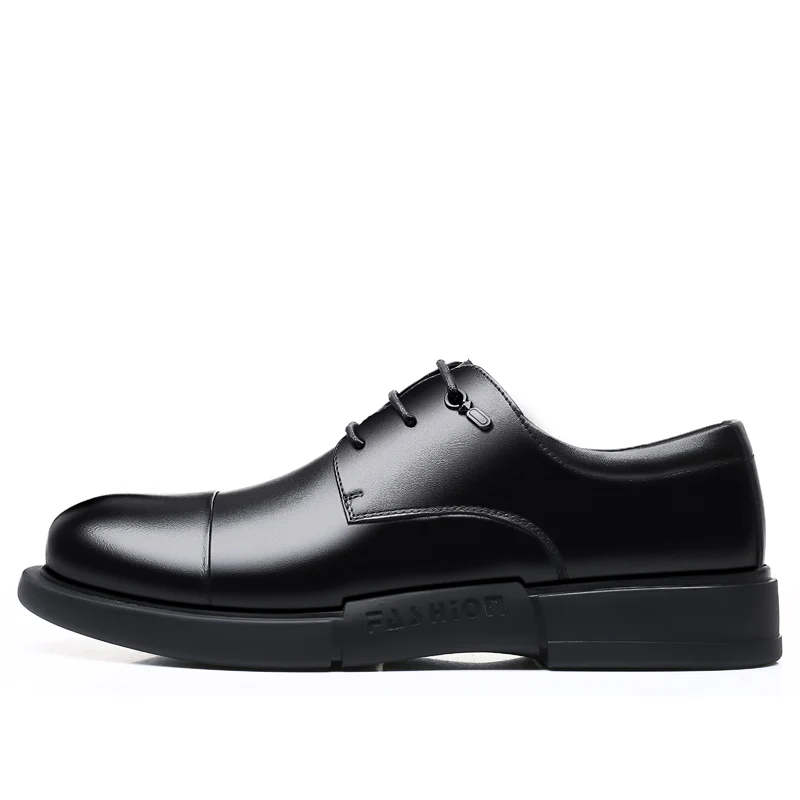 Мужские кожаные туфли-оксфорды на шнуровке дышащие повседневные | Обувь