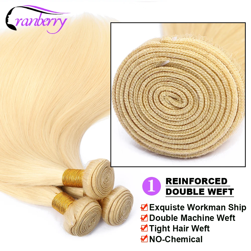 Клюквенный 613 пряди с закрытием Волосы Remy перуанский прямые волосы застежкой