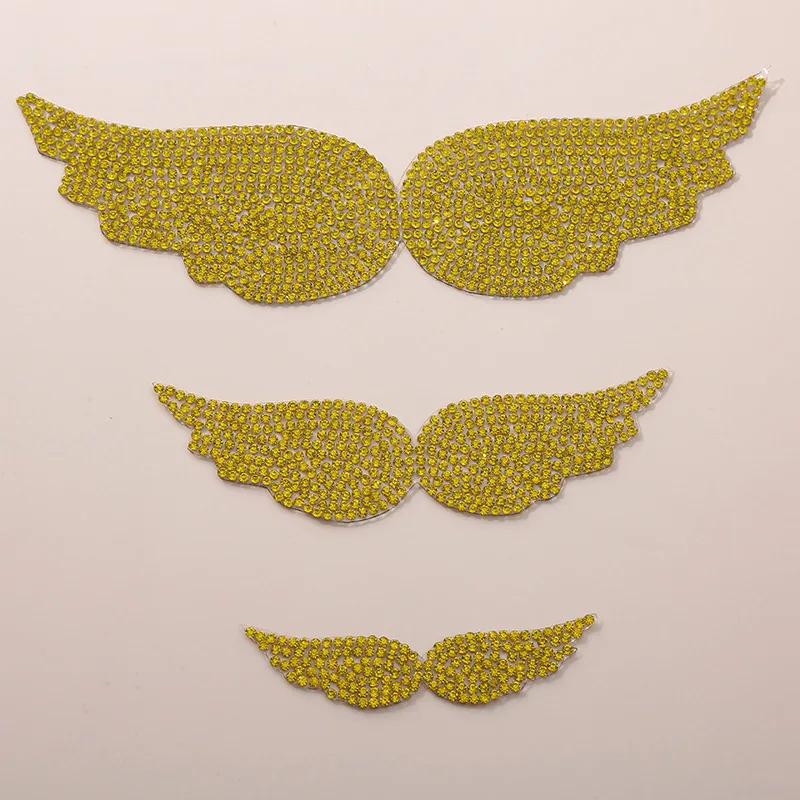 

Manufacturer personality hot drilling angel wings broken patches garment bag accessories