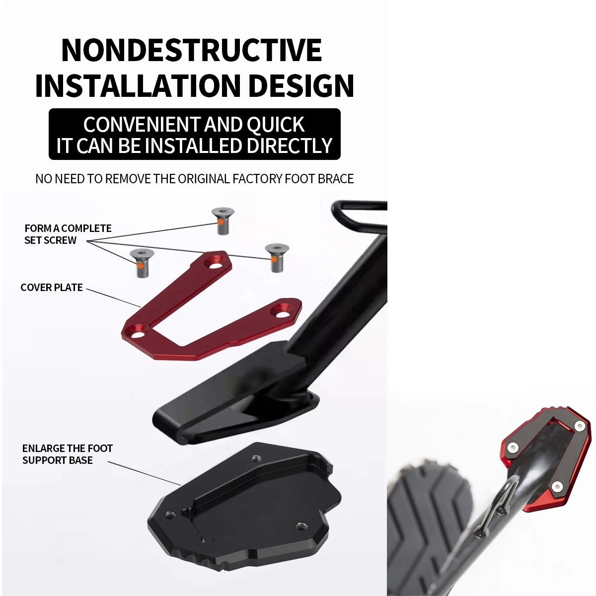 Новая подставка для мотоцикла MONSTER CNC с логотипом боковая удлинитель