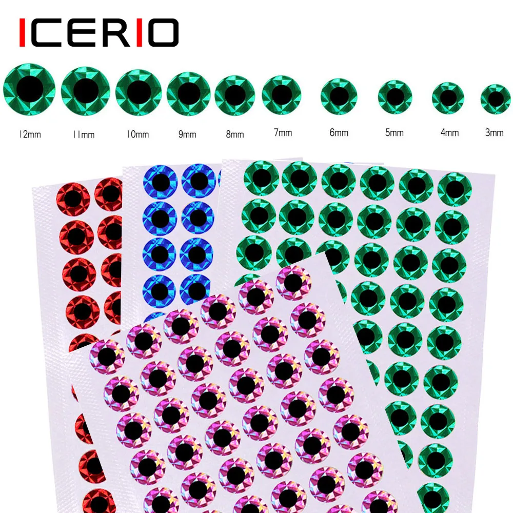 ICERIO 50 шт в наборе 2D жизни-как плоский объектив рыбий глаз Holograpic Стикеры для