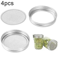 4pcs stainless steel sprouting lid filter seed germination cover for mason jar filter seed germination cover for mason jar