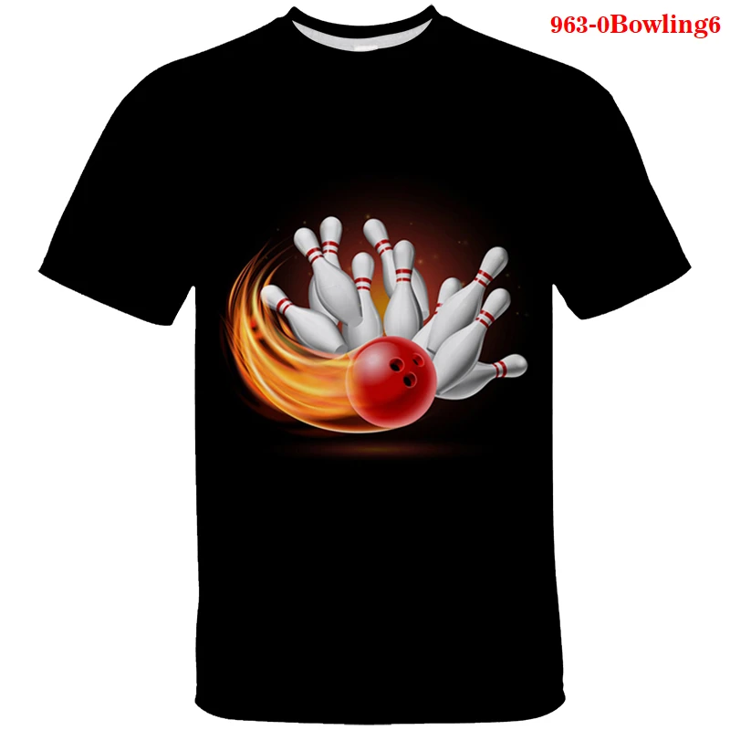 

New Boys Girls Funny Streetwear Bowling Ball Clohtes Fashion Mens Girls 3D Print T-shirt Children Short Sleeve Casual Cool Tops