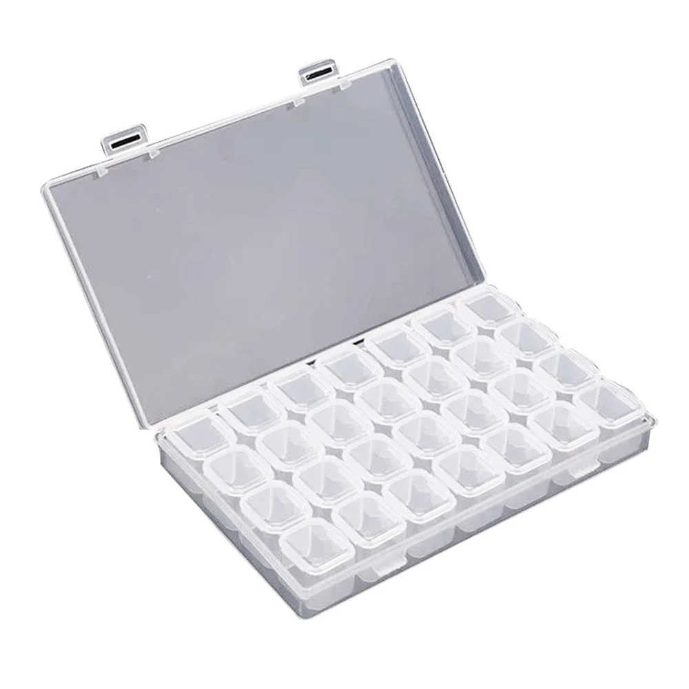 24/28 слотов для ногтей блестящая коробка хранения оборудование дизайна