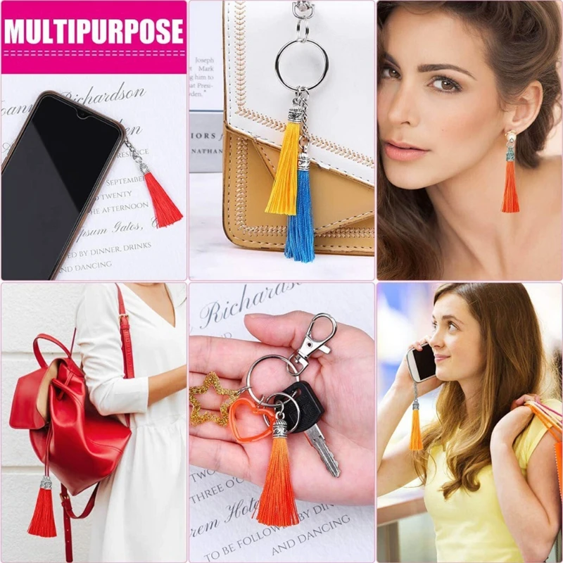 

Tassels Used in Jewelry Making 100 Pieces of Key Chain Tassel Charm Handmade Tassels for Diy Crafts Bracelet Key Chain