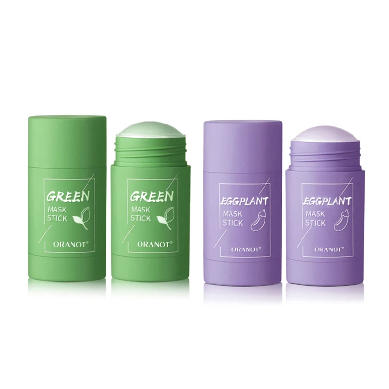Green Mask Stick Tea Mud Oil Control Eggplant Acne Clearing Solid Cleansing Blackhead Fine Pores TSLM1 |