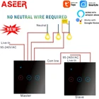 ASEER умный дом TuyaEwelink Wifi переключатель 123 банда 2-сторонний настенный сенсорный светильник без нейтрального провода работает с Alexa Google Home