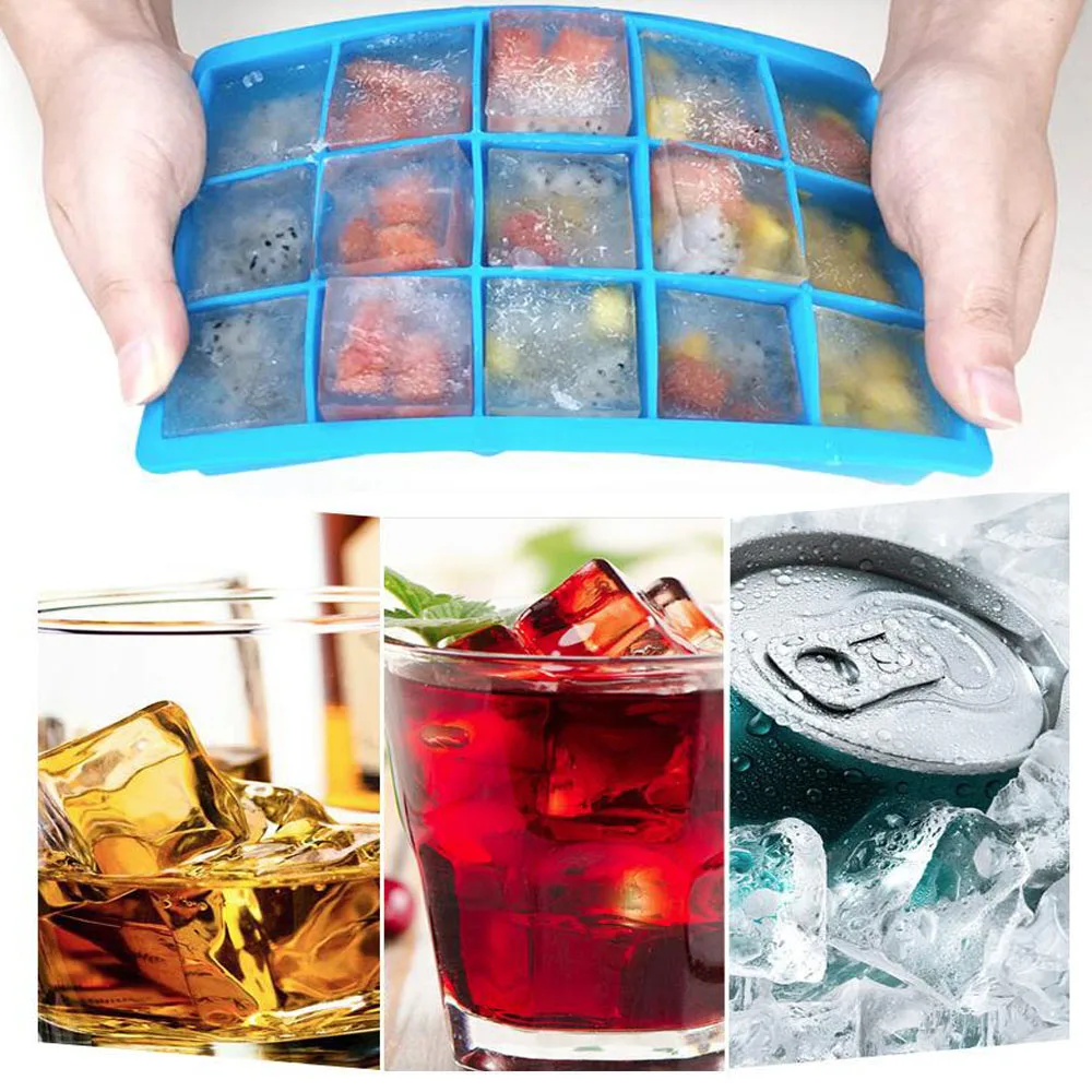 

24-Grid Ice Cube Mold Silicone Chocolate Ice Cream Jelly Candy Pudding Mold with Lid Square Shape Ice Cube Maker