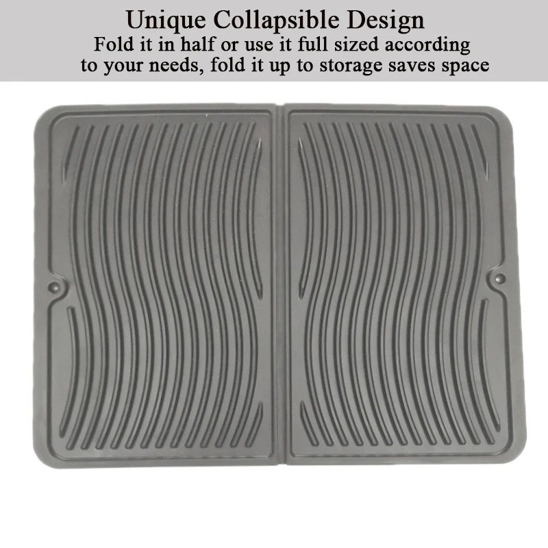 Foldable Tapis Silicone Drying Mat Table Coasters Placemat Anti-Bacterial Dish Drain Pad Durable Pot Holder Food Grade Cup | Дом и сад