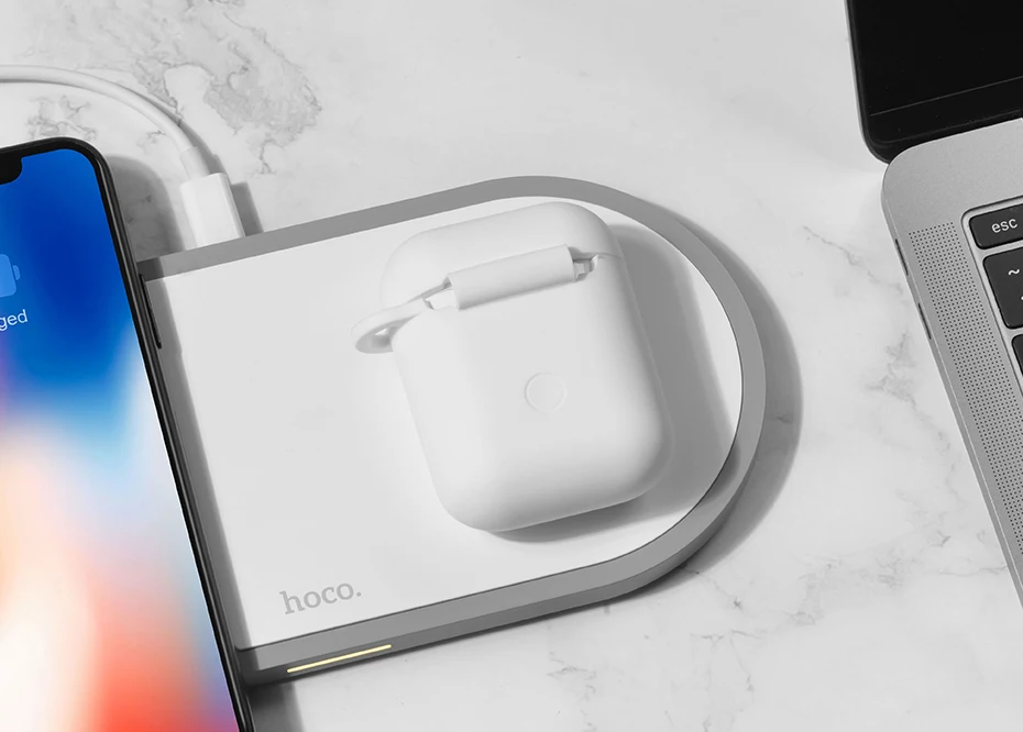 hoco CW22 силиконовый чехол для AirPods беспроводная зарядка защитный чехол от царапин и ударов для Air Pods поддержка для QI мягкий цветной чехол защита корпуса гарнитуры беспроводная зарядка