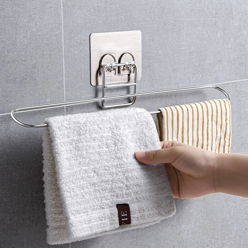

Stainless Steel Towel Bar , Free Perforated Wall Mounted Towel Rack,Towel Hanger Space Saving Towel Racks for Bathroom, Kitchen