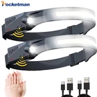 Светодиодный головной фонарь с датчиком движения, светодиодный головной фонарь с COB матрицей и встроенным аккумулятором, светодиодный фонарик с USB-зарядкой, Головной фонарь, светильник онарь