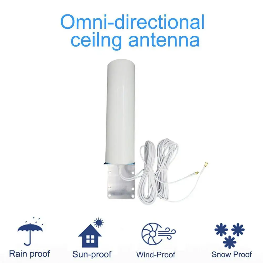 White Barrel-shaped Enhanced Antenna Router External Network Card Antenna For LTE 4G Outdoor SMA TS9 CRC9 Male Connector
