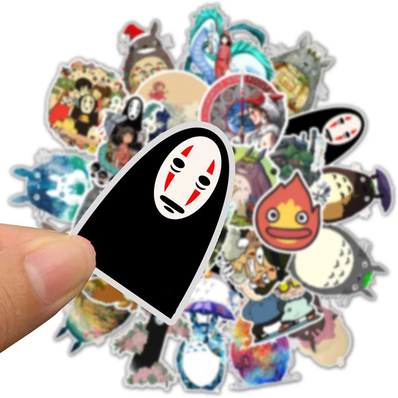 50 шт стикер Харадзюку Мой сосед Тоторо Унесенные спиралью наклейки мультфильм