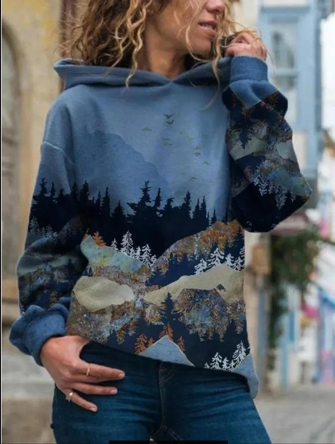 

2021 Fashion Hoodies Womens Cloths Autumn Winter Casual Long Sleeve Leopard Hooded Tops Blouse Sweatshirt Bluza Damska Mujer