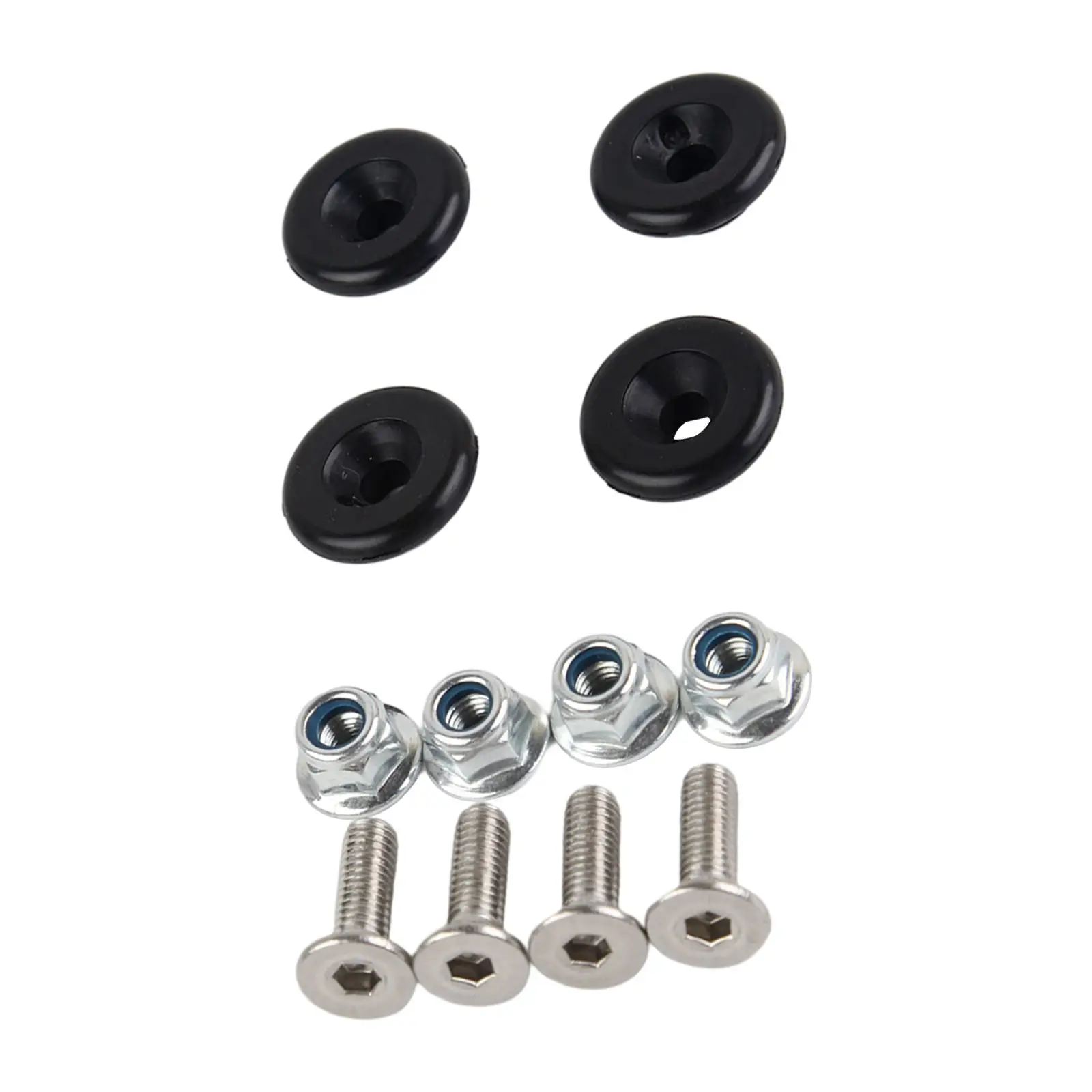 

12x Motorcycle Luggage Bushing Pad 4 Set Universal CNC Aluminum Black Trunk Bracket Mat Fit for Storage Box Tail Toolbox Case