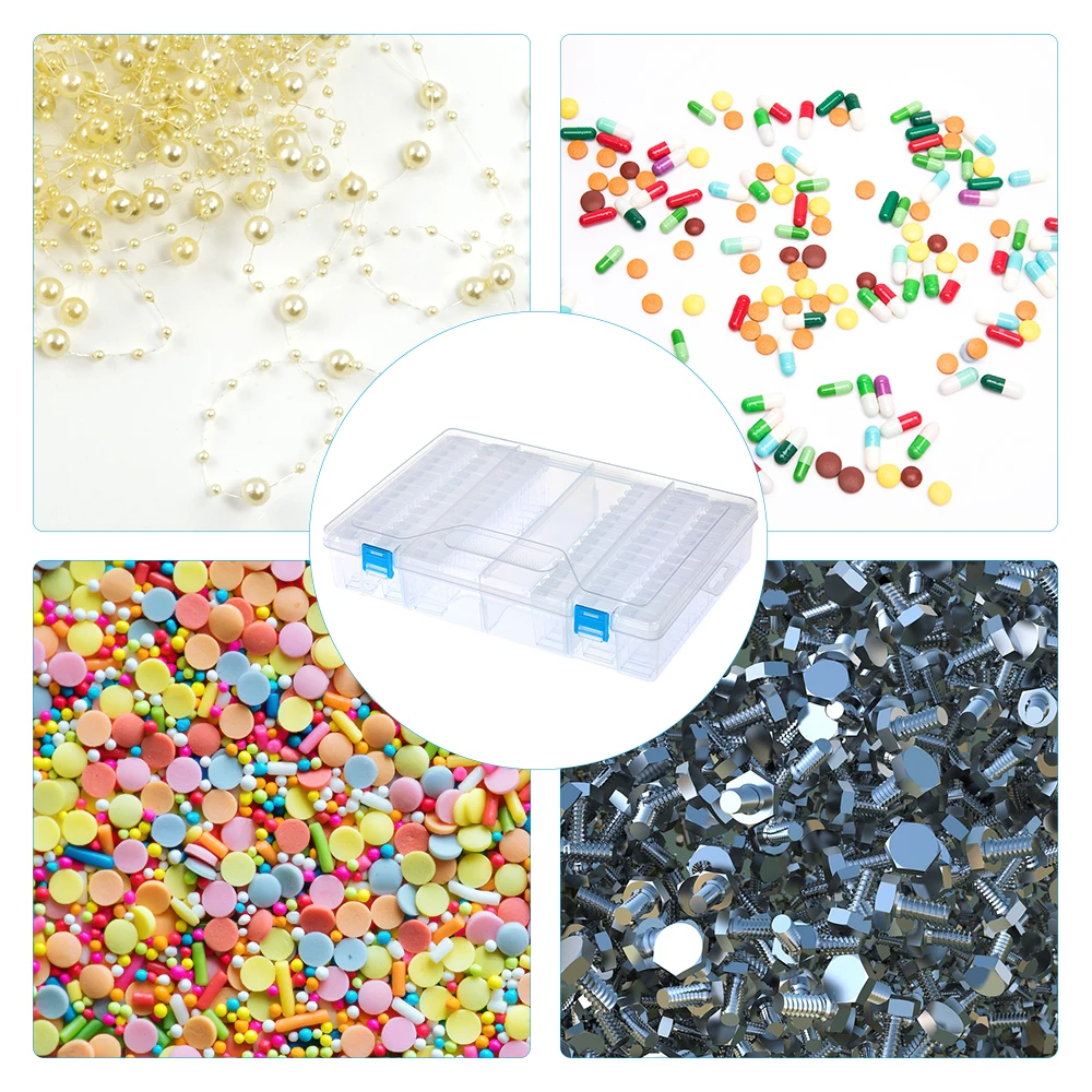 Ящик для хранения бусин инструменты алмазной живописи 42/64/84/112 слотов пластиковый