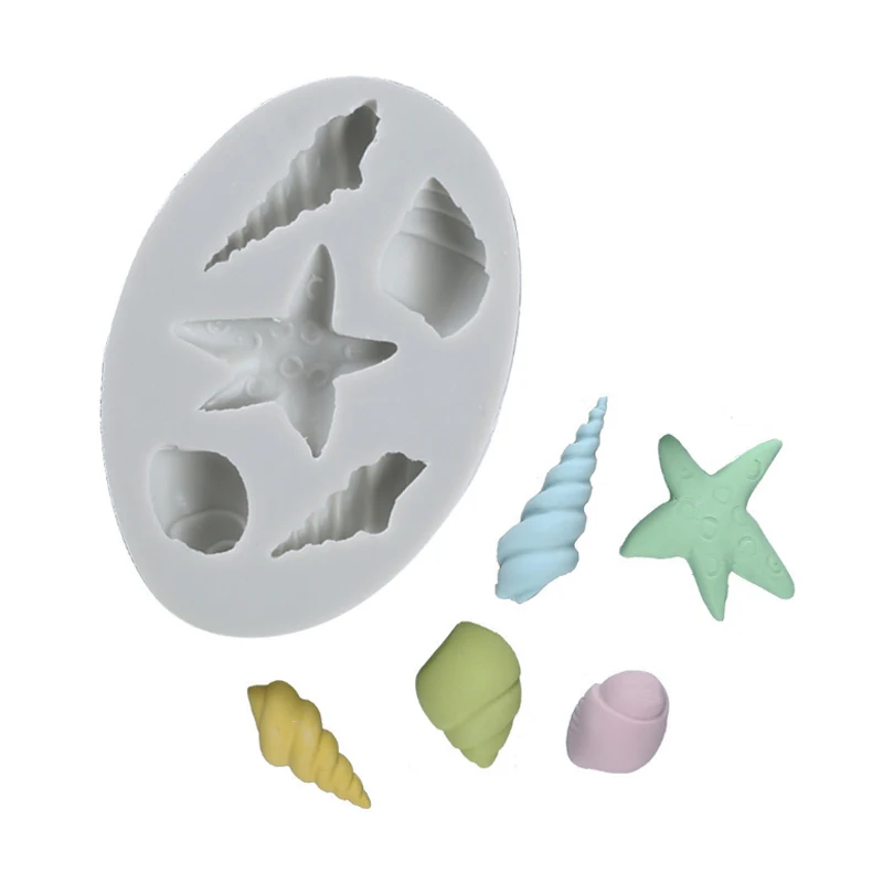 Ocean Starfish Shell Mould Silicone Mold Fondant Cake Decorating Tool Gumpaste Sugarcraft Chocolate Forms Bakeware