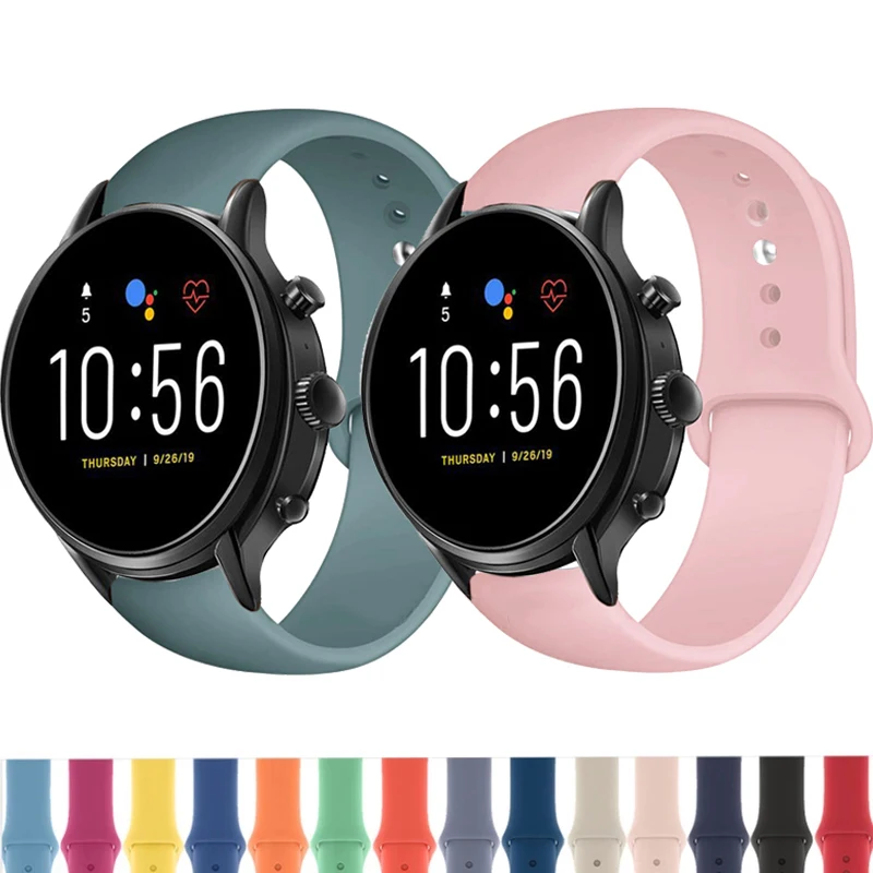 

Ремешок силиконовый для смарт-часов Fossil Gen 5 Carlyle/Julianna, 22 мм, быстросъемный ремешок для Q Explorist HR Gen 4/3 Correa