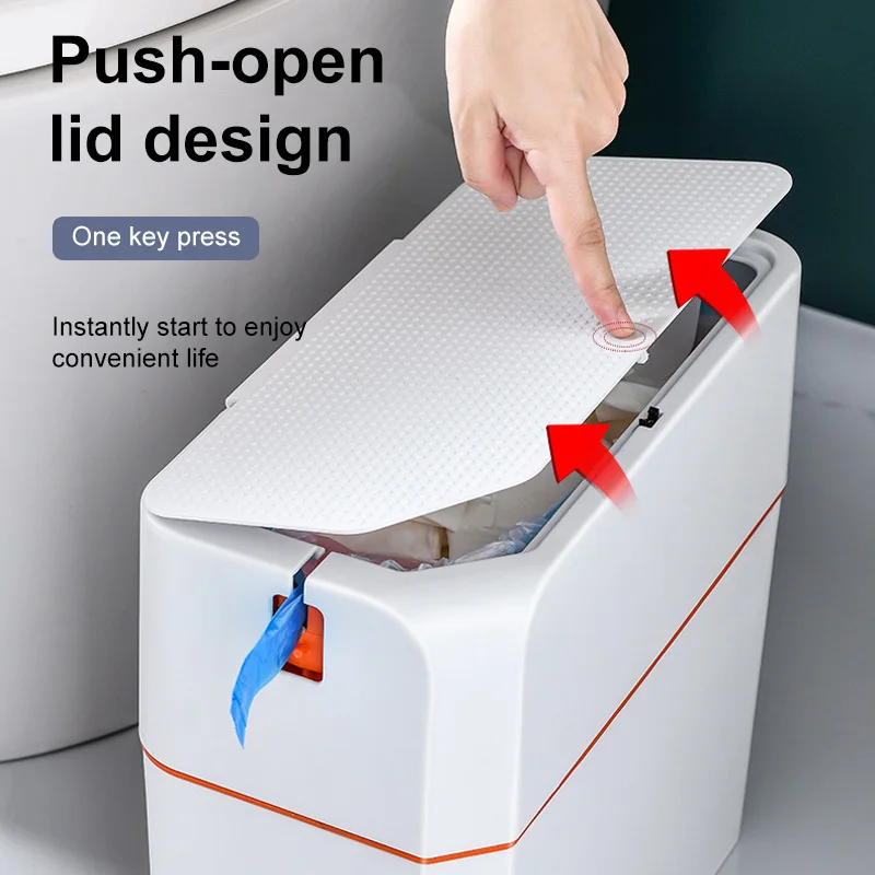 

15л умный мусорный бак для кухни, ванной комнаты, водонепроницаемый, большой емкости, автоматическая упаковка, мусорное ведро с крышкой, мусо...