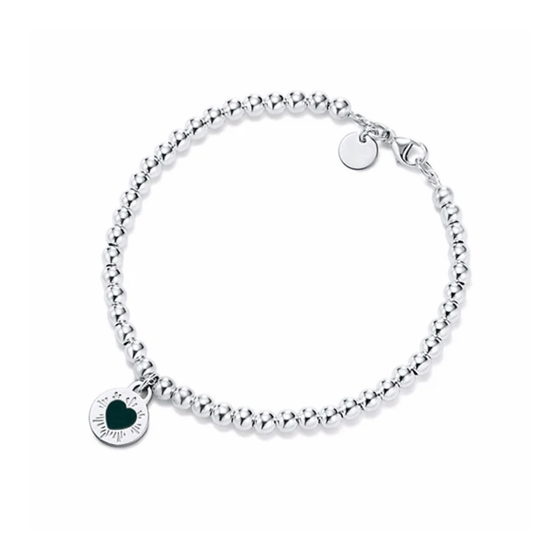 Горячее предложение красочные эмалированные сердечки круглые браслеты из