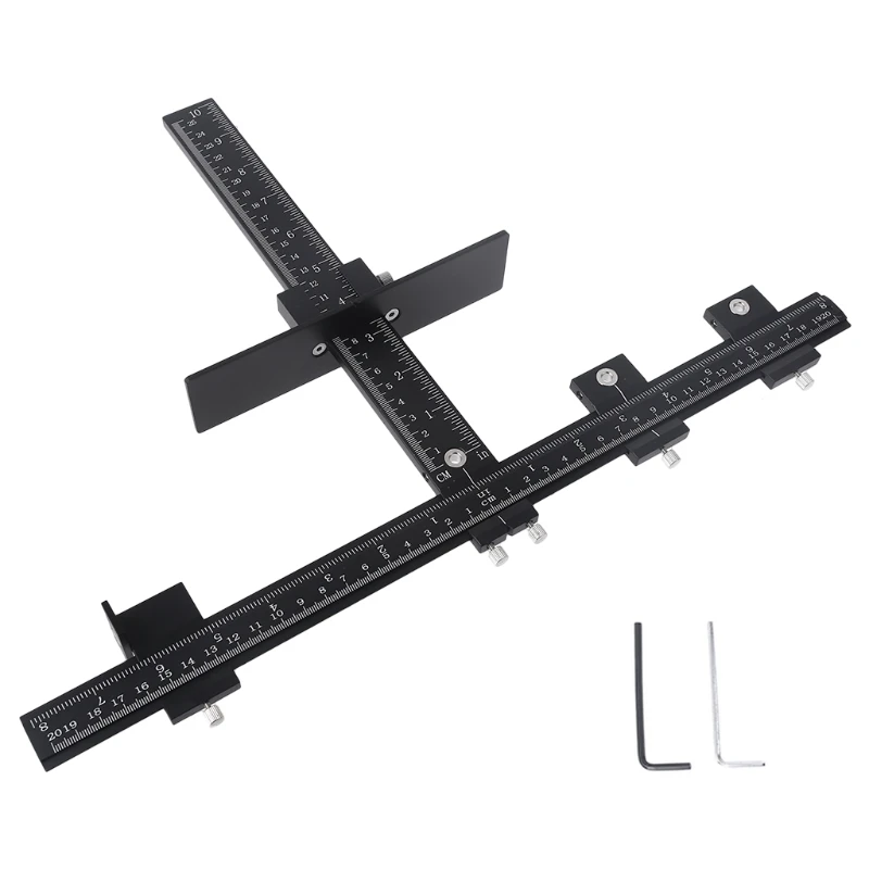 

203F Cabinet Hardware Adjustable Punch Locator Woodworking Drilling Template Drill Guide for Installing Handle on Door Drawer