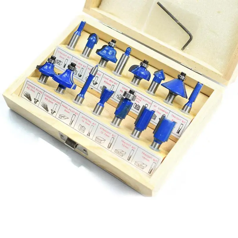 

6.35mm Shank Carbide Router Bit Joinery Trimmer Woodworking Milling Cutter Set
