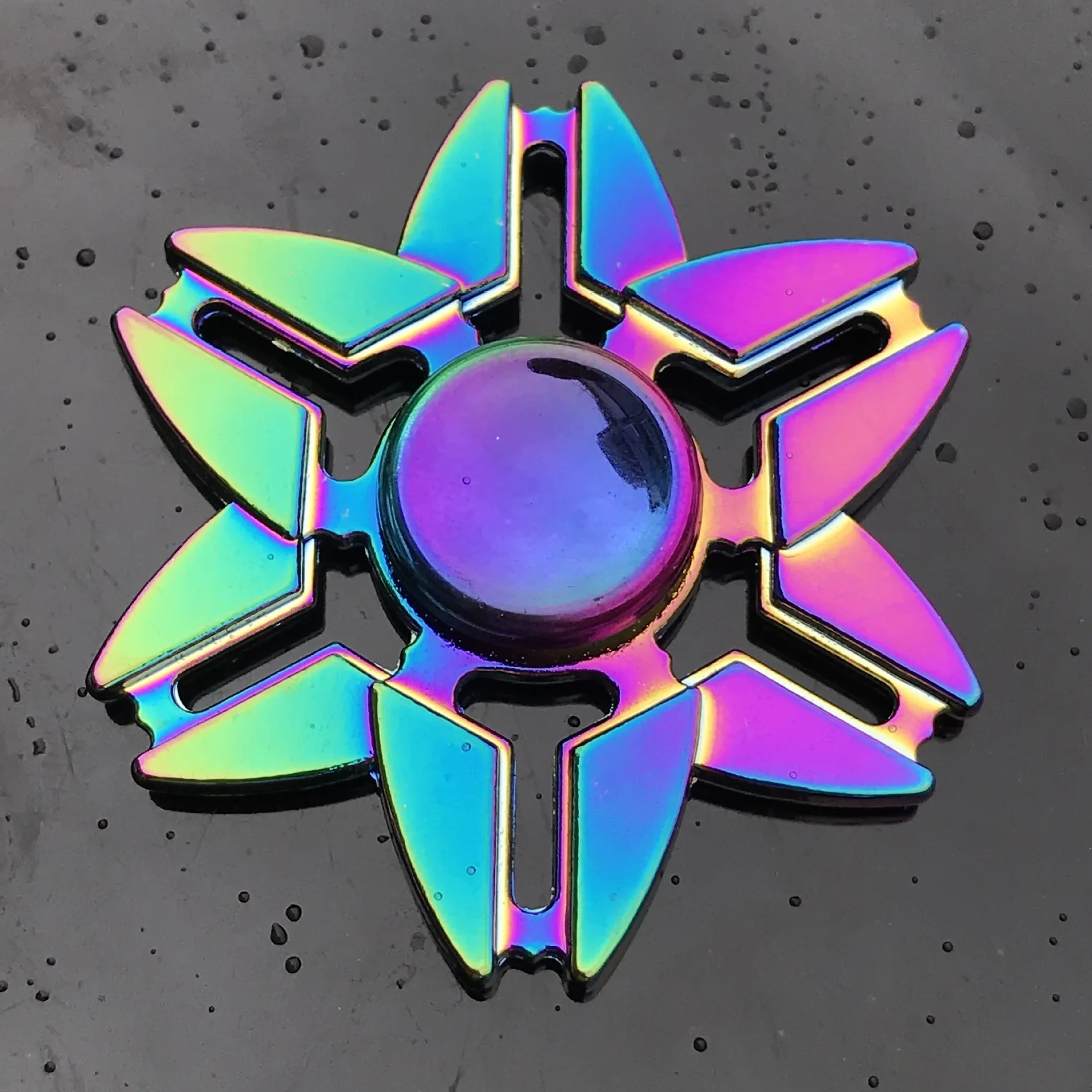

2021 New Rainbow Heptagonal Hand Spinner Zinc Alloy Spinner Metal Bearing Autism ADHD Relieves Stress kids toys